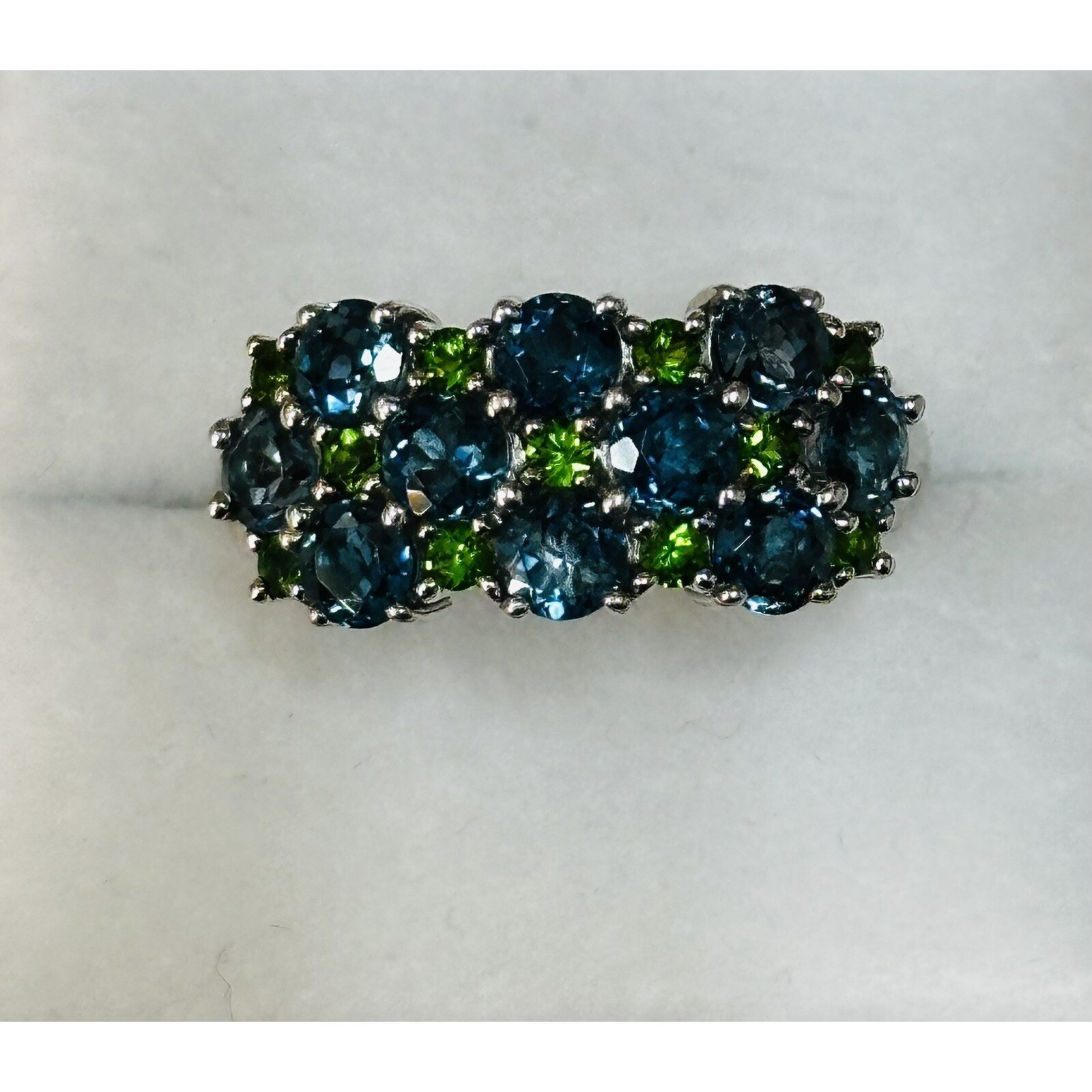 Sterling Silver - Designer Fas Two Colors Cz Wave Cocktail Ring Size 9.75 - 5g